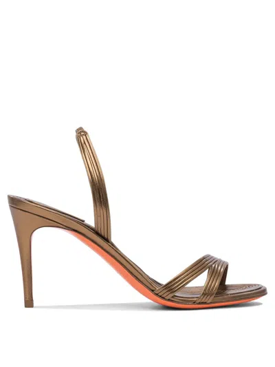 Santoni Sandals In Gold