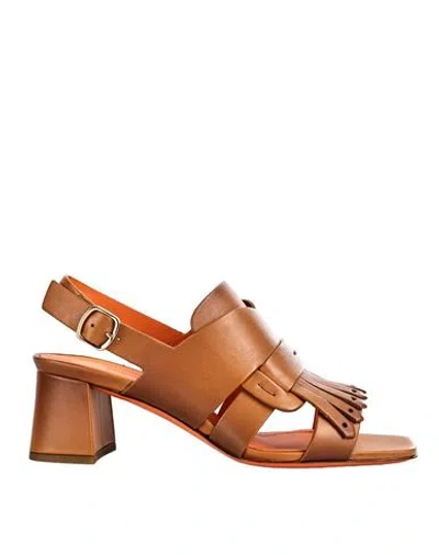 Santoni Sandals Woman Sandals Brown Size 7 Leather