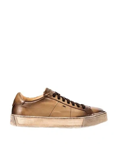 Santoni Sneakers Man Sneakers Brown Size 8 Leather