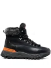 Santoni Shearling Lining Ankle Boots In Blue