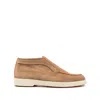 Santoni Suede Ankle Boot In Beige