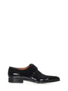 Santoni Man Lace-up Shoes Black Size 8 Soft Leather