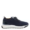 Santoni Flin Sneakers With Contrast Sole And Pull Tab In Blue