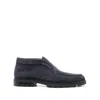Santoni Suede Leather Desert Boot In Blue