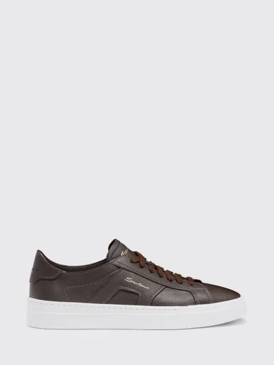 Santoni Dbs Sf4 Pebbled-leather Sneakers In Multi