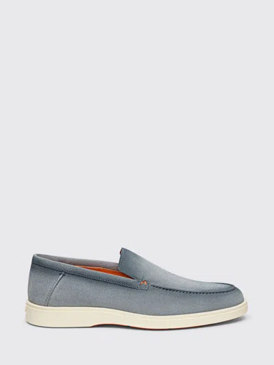 Santoni Stitched Loafers In Blue