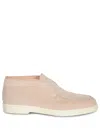 Santoni Suede Slip-on Loafers In Pink