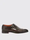 Santoni Man Loafers Dark Brown Size 8.5 Leather In Brown