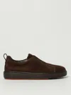 Santoni Victory Sneakers In Brown Suede In Black