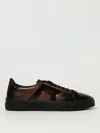 Santoni Logo-debossed Leather Sneakers In Brown