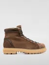 Santoni Lace-up Leather Ankle Boots In Braun