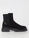 Santoni Elegant Comfort Ankle Boots With Side Buckle In Schwarz