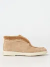 Santoni Tonal-stitching Leather Loafers In Cream