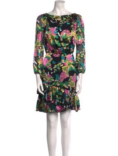 Pre-owned Santoni Silk Mini Dress In Multi