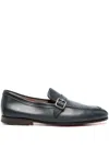 Santoni Loafers With A Single Buckle In 蓝色