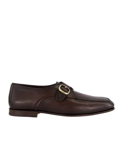 Santoni Single Monk Strap Shoes In Multi