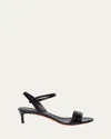 Santoni Sirolo Leather Ankle-strap Sandals In Black