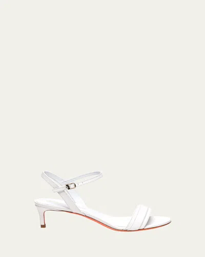 Santoni Sirolo Leather Ankle-strap Sandals In White