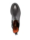 Santoni Sleek Grey Ankle Boots With Elastic Side Panels And Rugged Sole In Black