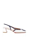 Santoni Slingback-strap Pumps In White