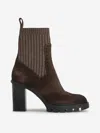 Santoni Sock-style Ankle Boots In Brown