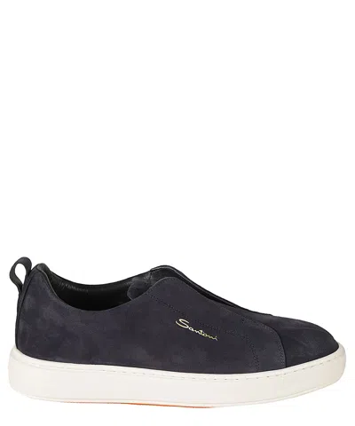 Santoni Slip-on Shoes In Blue