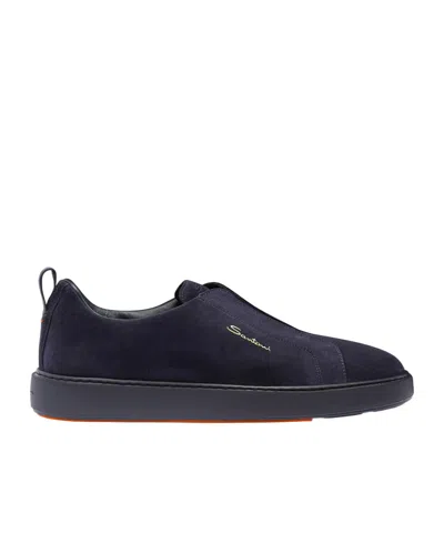 SANTONI SANTONI ROUND-TOE SLIP-ON SNEAKERS
