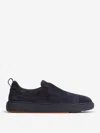 Santoni Suede Sneakers In Black