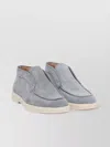 Santoni Slip-on Sneakers Suede Finish In Blue