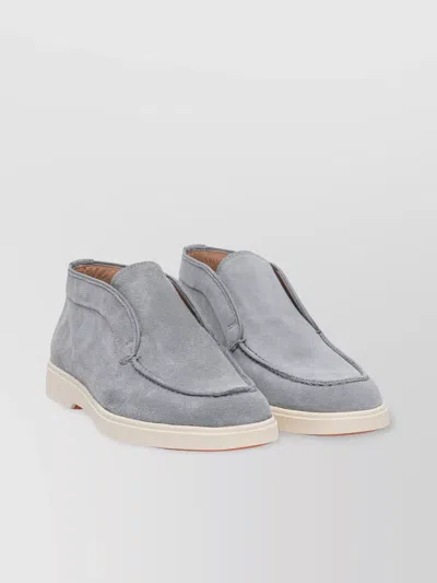 Santoni Slip-on Sneakers Suede Finish In Blue