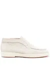Santoni Slip-on Suede Ankle Boots In White