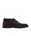 Santoni Slip-on Suede Boots In Black