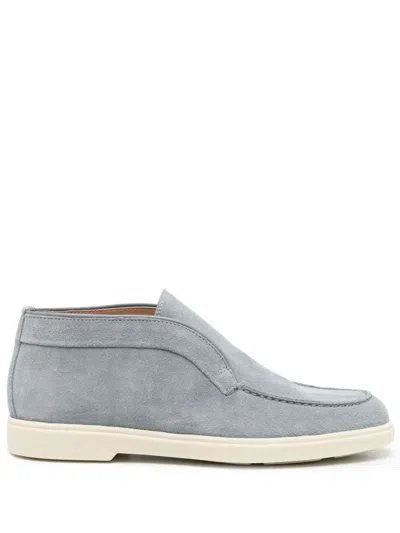 SANTONI SLIP-ON SUEDE BOOTS