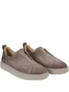 Santoni Slip-on Suede Boots In Brown