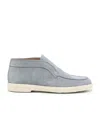 Santoni Slip-on Sneakers Suede Finish In Gray