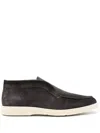 Santoni Slip-on Suede Boots In Grey