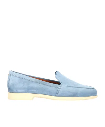 Santoni Slip-on Flat Shoes In Blue