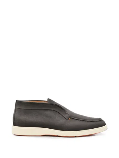 Santoni Slip-on Suede Boots In Multi
