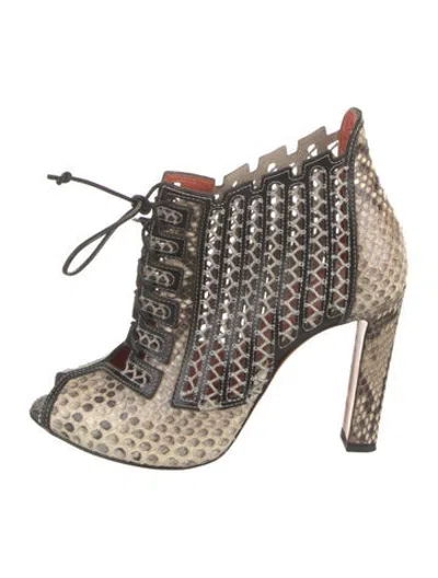 Pre-owned Santoni Snakeskin Animal Print Pumps In Multicolor
