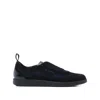 Santoni Lume Suede Low-top Sneakers In Blue