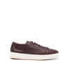Santoni Leather Sneakers In Red