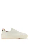 Santoni Slip-on Sneakers With Calf Leather And Durable Rubber Sole In Neutral