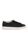 Santoni Man Sneakers Black Size 7 Leather In Black