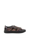Santoni Logo-debossed Leather Sneakers