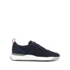 Santoni Suede Sneakers Contrast Sole