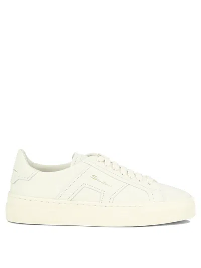 Santoni Lace-up Sneakers Low-top Rubber Sole In White
