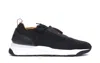 Santoni Knitted Panelled Sneakers In Black
