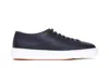 Santoni Low Top Leather Sneakers With Contrast Sole In Black