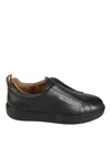 Santoni Victory Tumbled Leather Slip-on Sneakers In Black