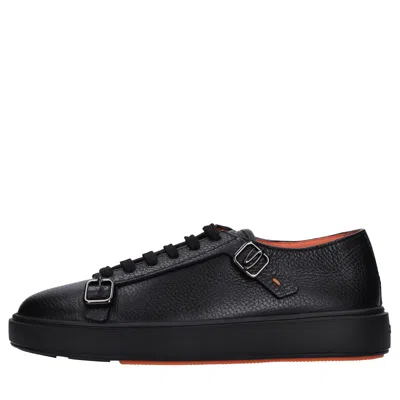 Santoni Sneakers Black In Nero Scuri